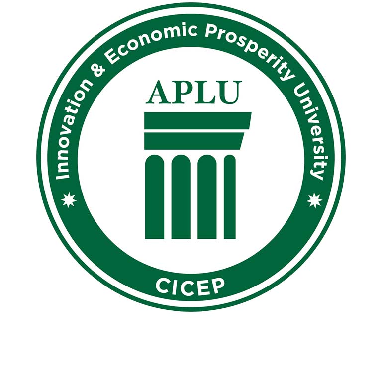 A seal designating an innovation and economic prosperity university.